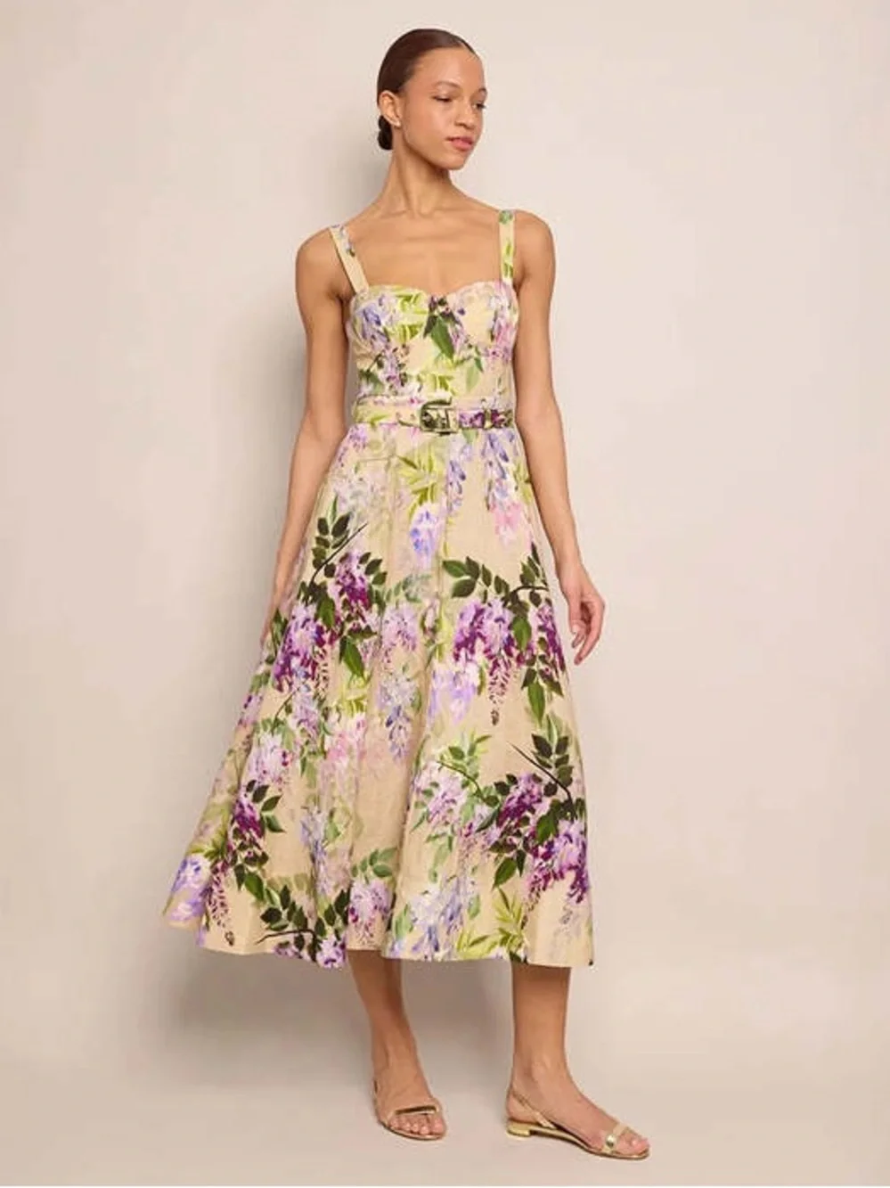 EUC Cara Cara Calypso Midi Dress Wisteria floral print Size 2 - Picture 3 of 10